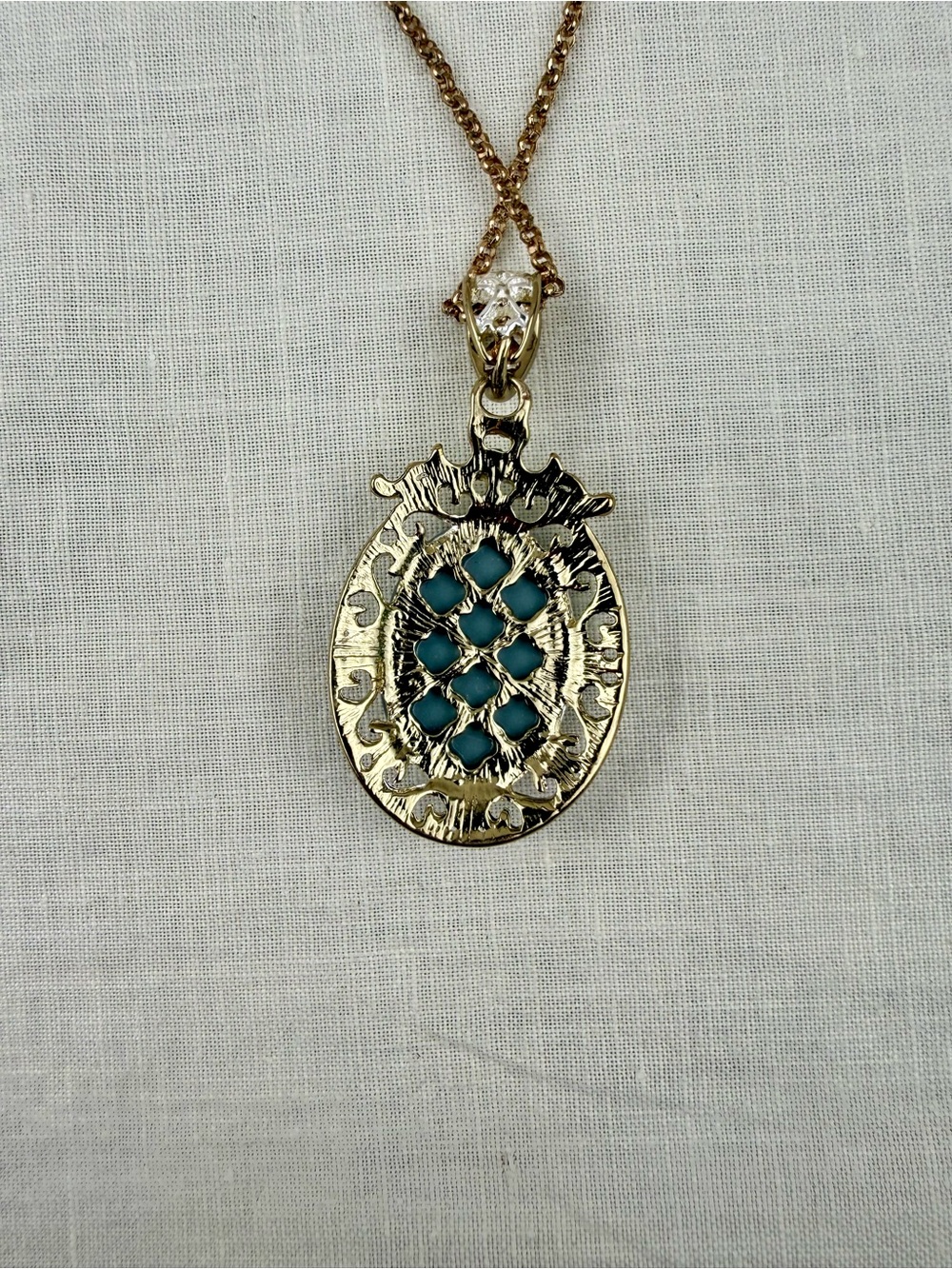 3 Necklace Lot Cameo Turtle Pendant LBVYR Rhinestone Fashion Jewelry - Picture 7 of 11